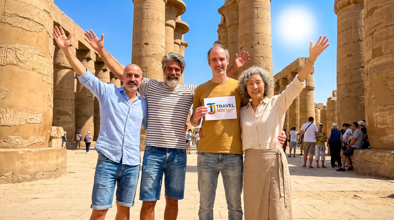 Reisende bei Karnak Temple, Luxor – 10-tägige klassische Ägypten-Tour mit Expertenführer