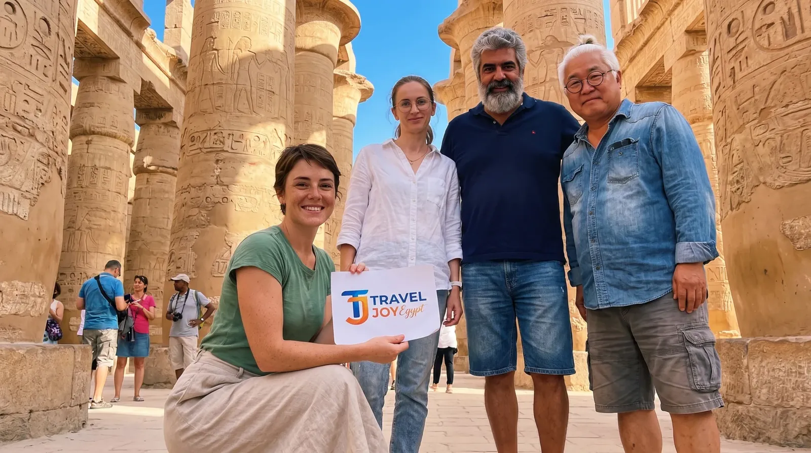 Reisende bei Karnak Temple, Luxor – 10 Tage Osterurlaub in Ägypten