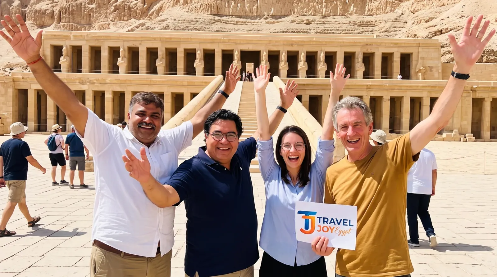 Reisende bei Temple of Hatshepsut, Luxor – Ägypten Urlaub: Kairo, Nilkreuzfahrt & Rotes Meer