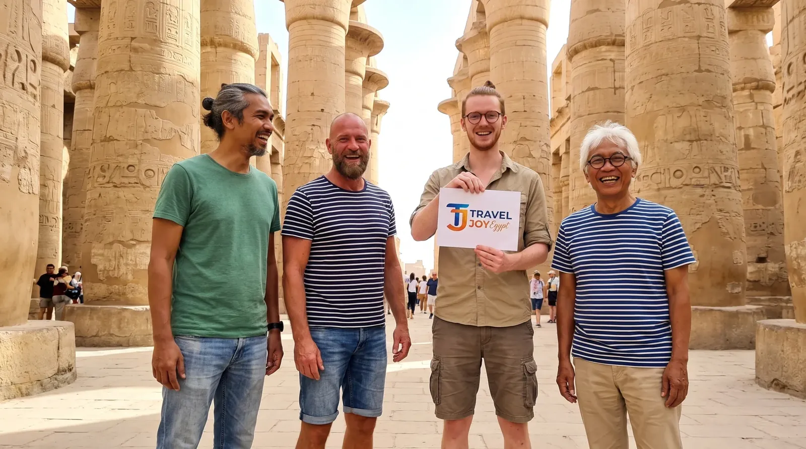 Viajeros en Karnak Temple, Luxor – Aventura Familiar en Egipto: Pirámides, Templos y Mar Rojo