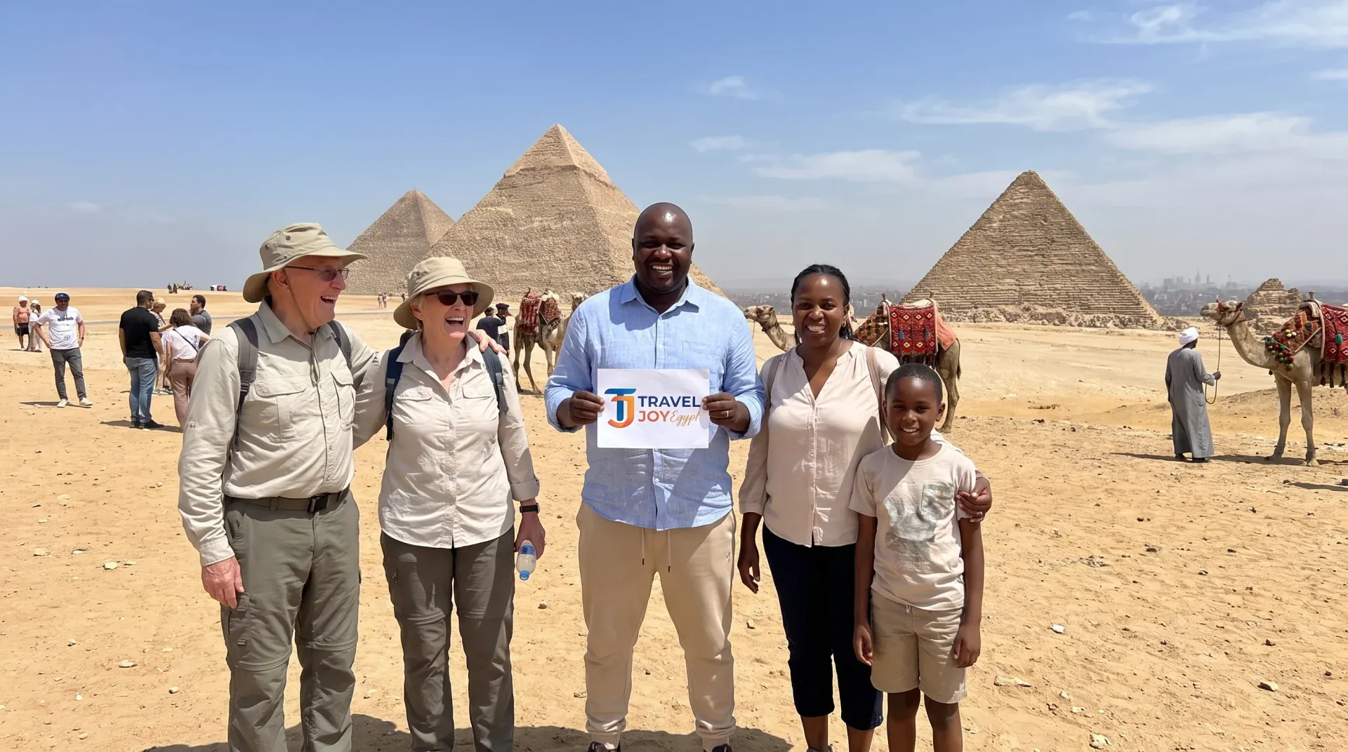 The Pyramids of Giza on the Giza plateau, the first stop of the 10 days senior Egypt tour