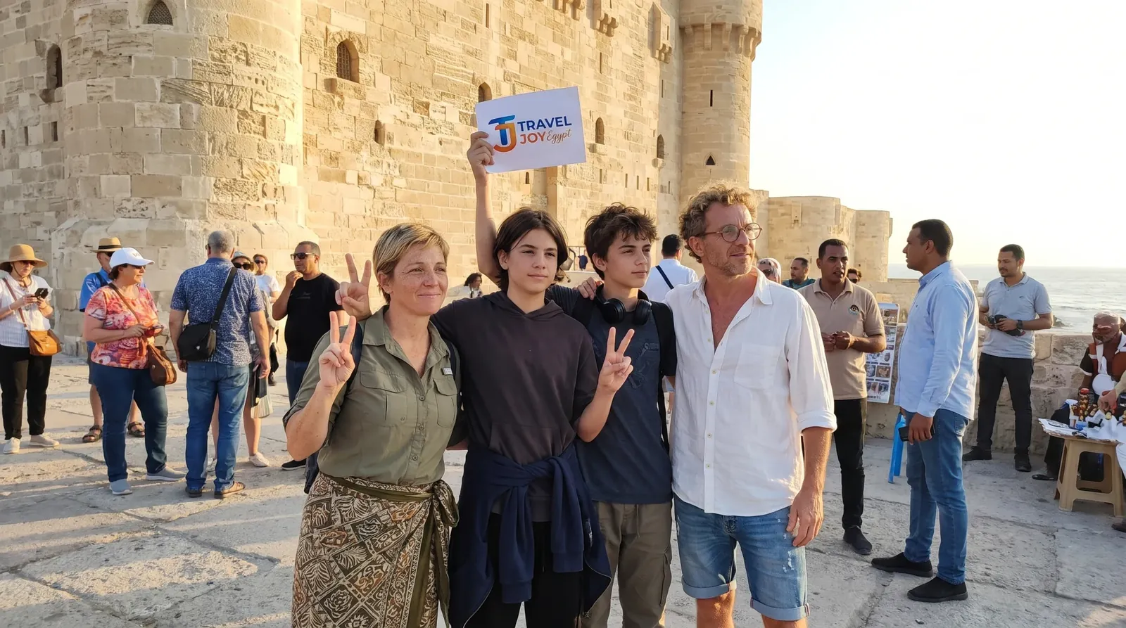 Cestovatelé u Citadel of Qaitbay, Alexandria – Svatá rodina na cestě v Egyptě: 11 dní
