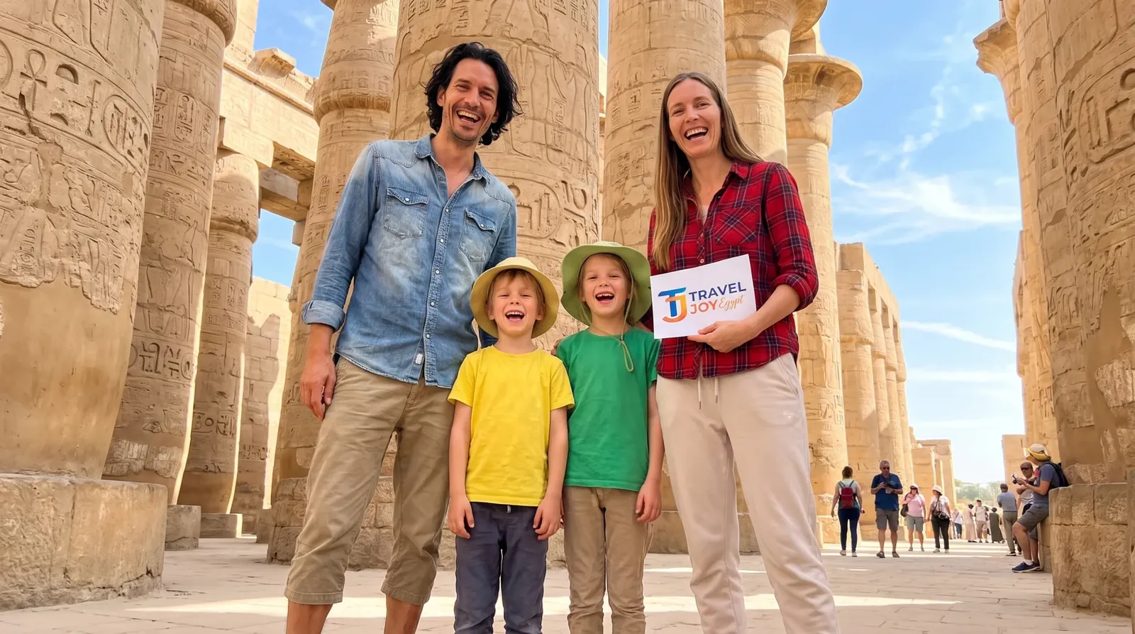 Viajantes em Karnak Temple, Luxor – Tour de Símbolos Antigos de 11 Dias