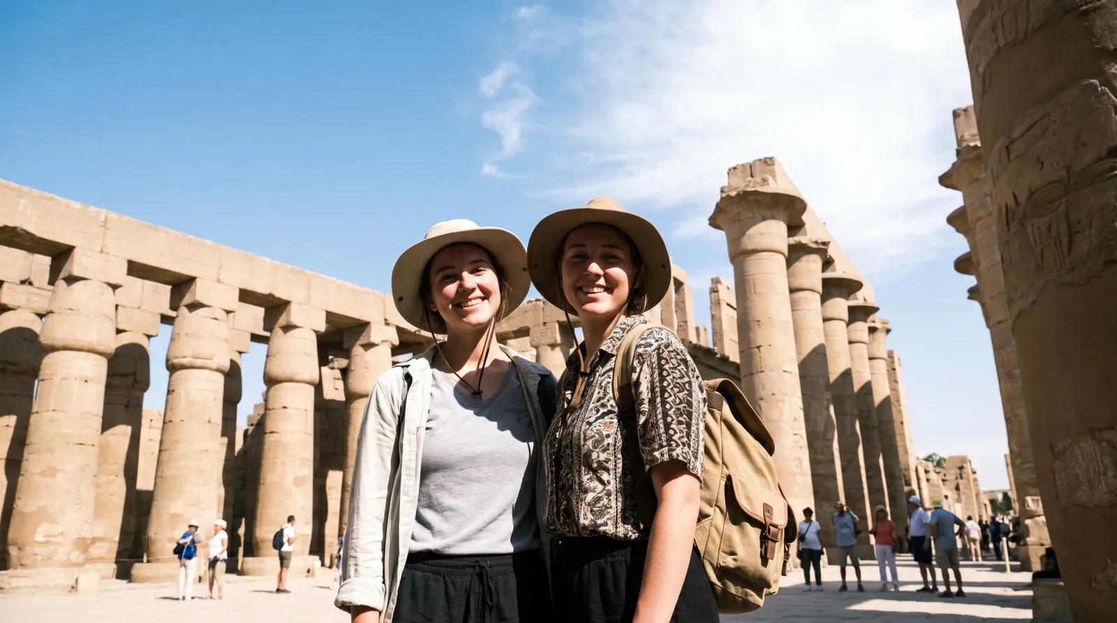 Cestovatelé u Karnak Temple, Luxor – 11denní ultimátní UNESCO Egyptská tour