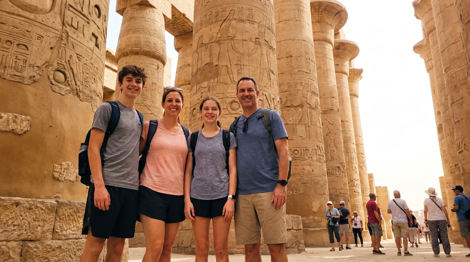Viajeros en Karnak Temple, Luxor – Las obras maestras de Egipto: Tour Grand de 11 días