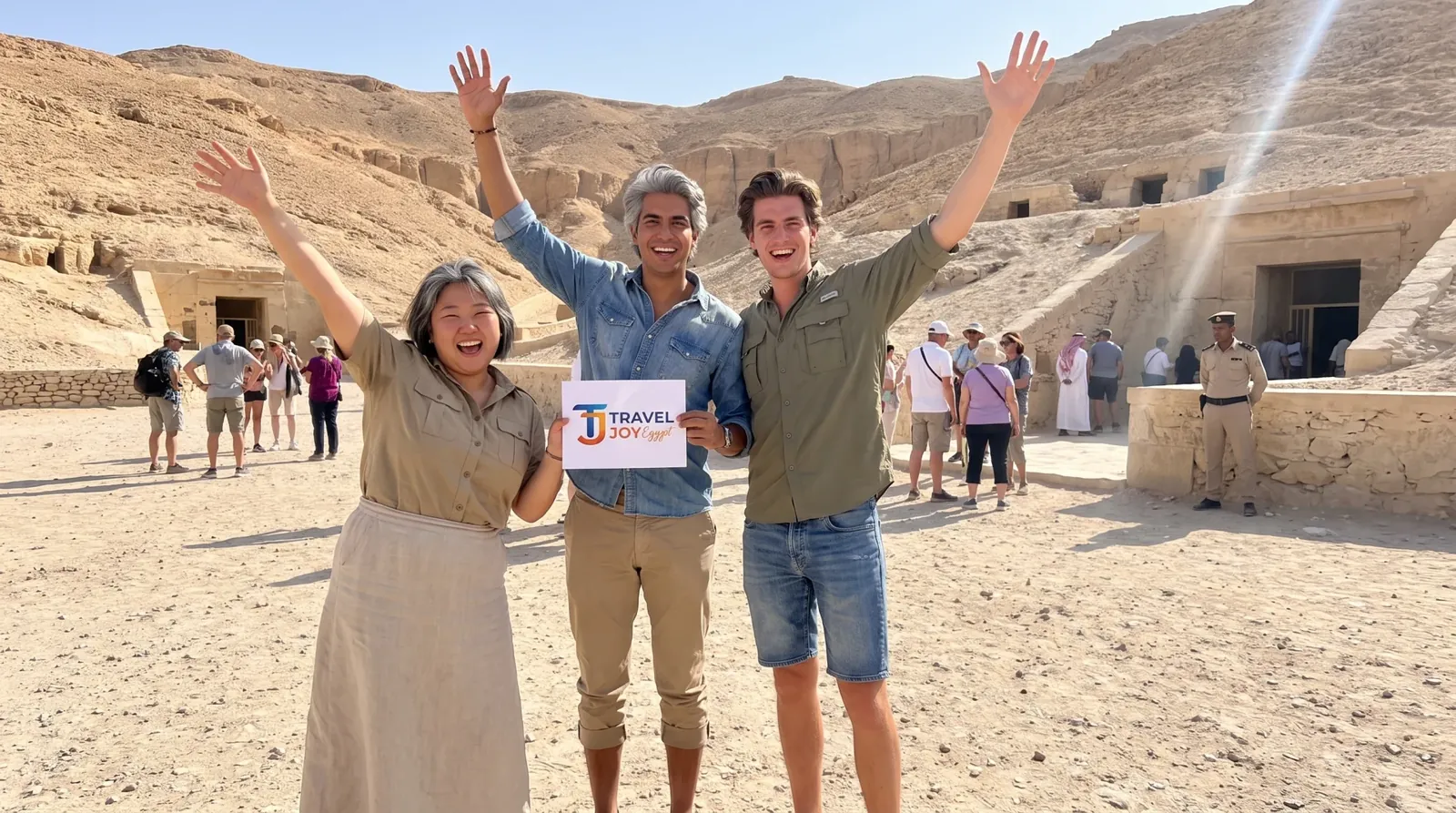 Viajantes em Valley of the Kings, Luxor – Cruzeiro de 12 dias no Egito, Nilo e Jordânia