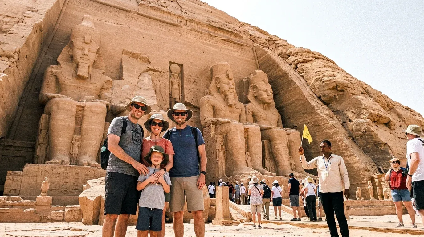 Viajeros en Abu Simbel Temples, Aswan – Tour excepcional de 12 días en Egipto