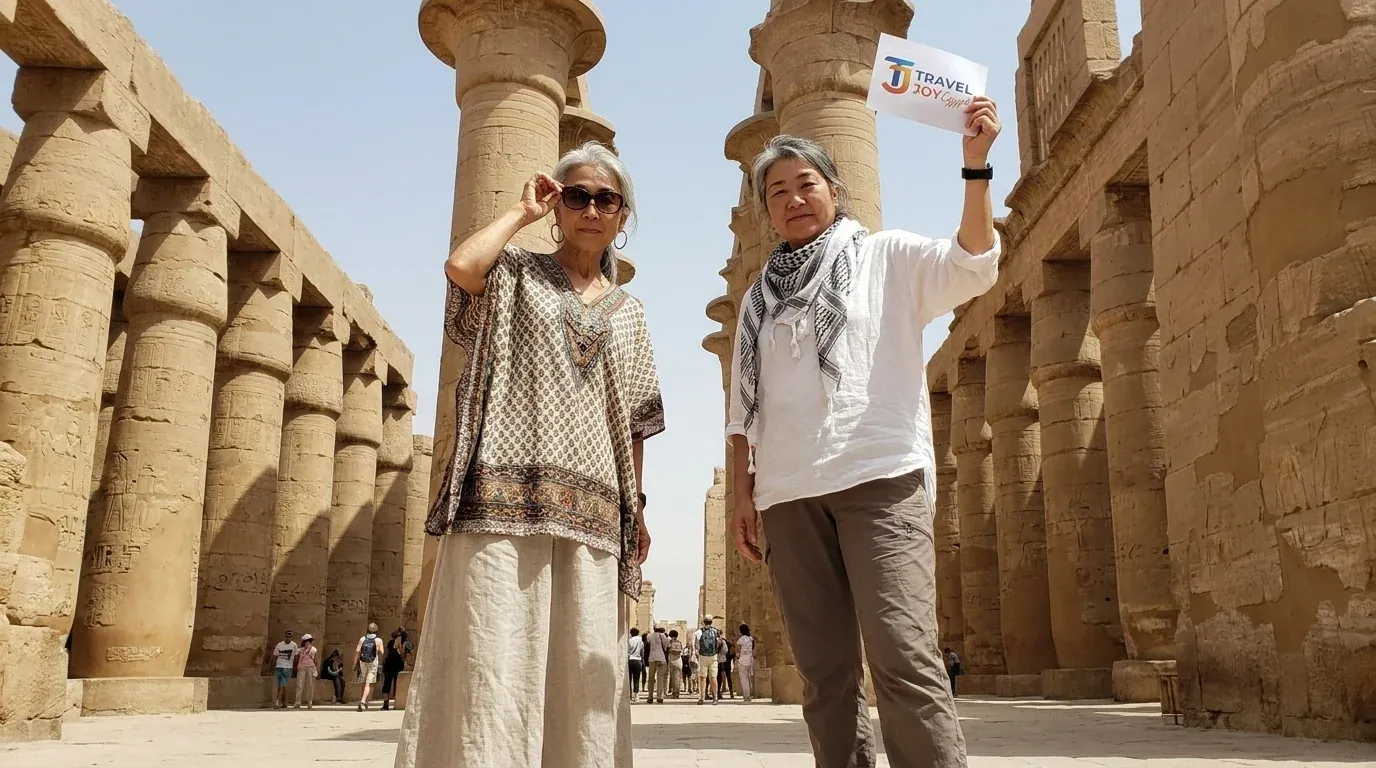 Viajeros en Karnak Temple, Luxor – Tour Transformador de Egipto de 12 Días