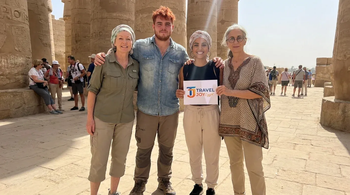 Viajeros en Karnak Temple, Luxor – Tour de Egipto de 12 Días de la UNESCO: Faraones a Sinaí