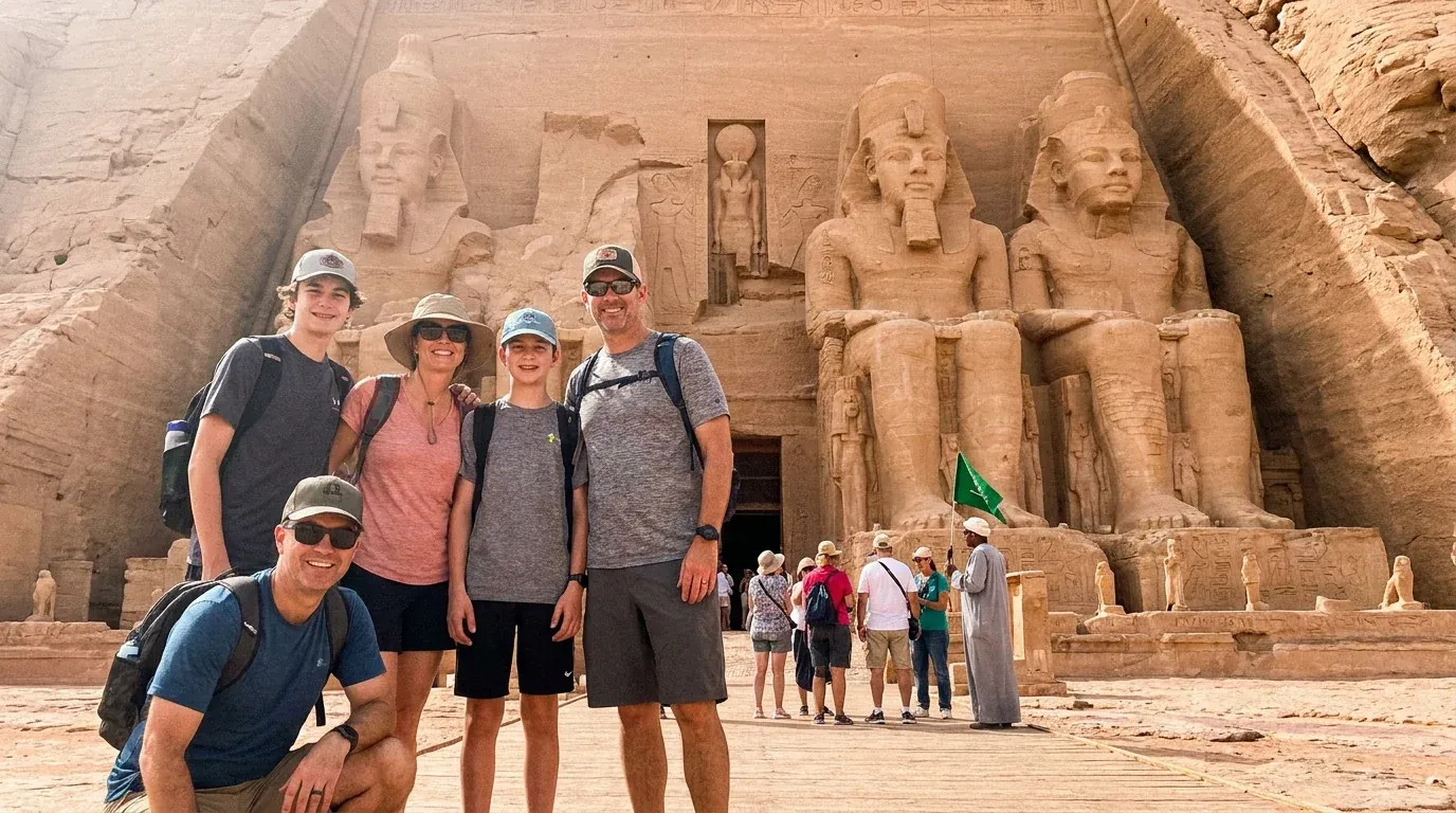 Viajeros en Abu Simbel Temples, Aswan – 13 Días Egipto: El Cairo, Crucero por el Nilo y Aventura en el Sahara