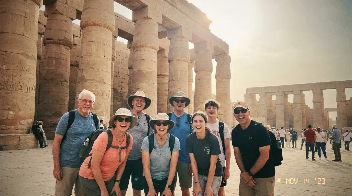 Reisende bei Karnak Temple, Luxor – 13 Tage Kulturreise nach Ägypten