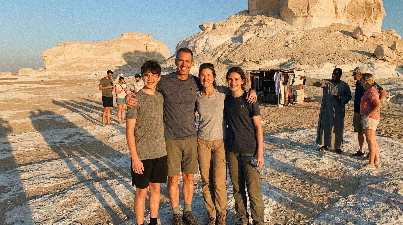 Viajantes em White Desert, Farafra – Aventura no Egito de 14 Dias: Oásis, Faraós & Mar Vermelho