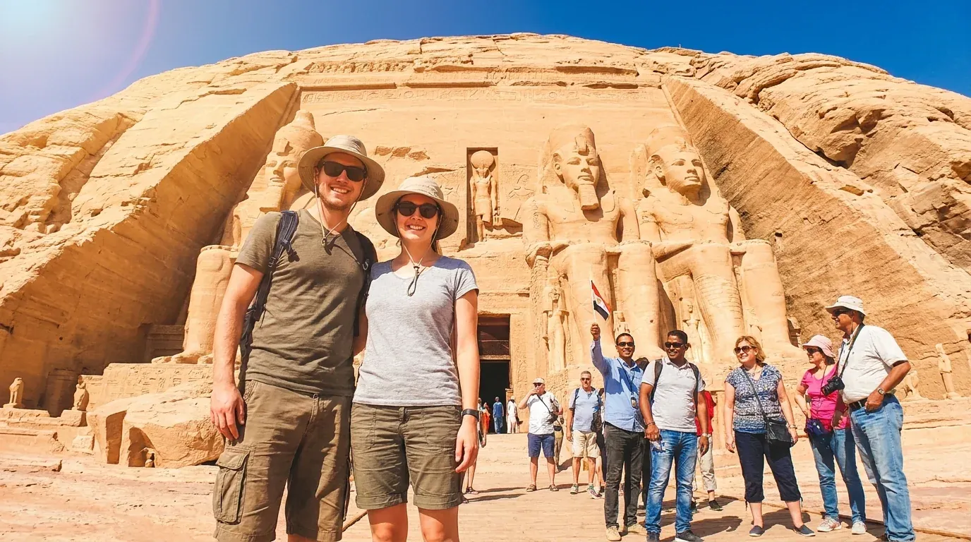 Viajeros en Abu Simbel Temples, Aswan – Viaje de 14 días a lo mejor de Egipto