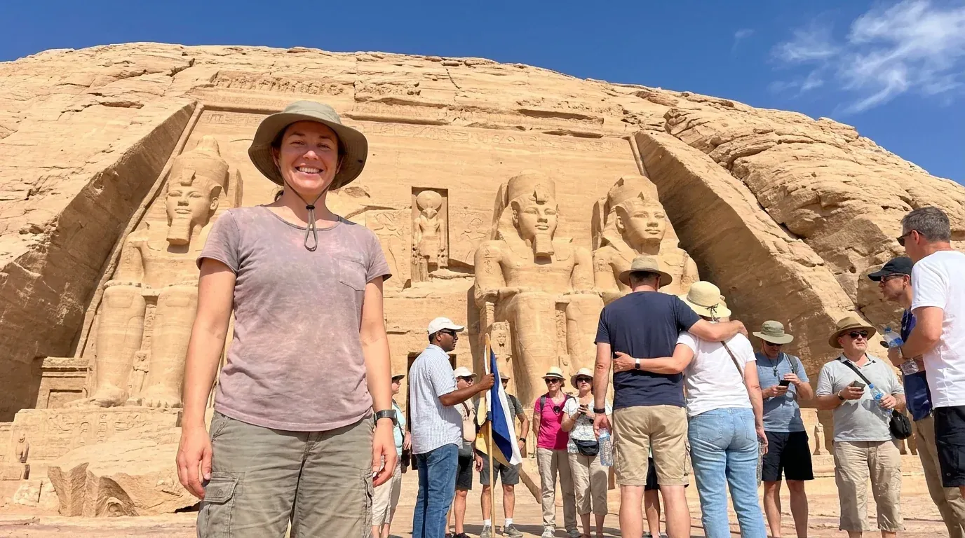 Reisende bei Abu Simbel Temples, Aswan – Große 15-tägige Ägypten-Tour: Pharaonen bis Rotes Meer