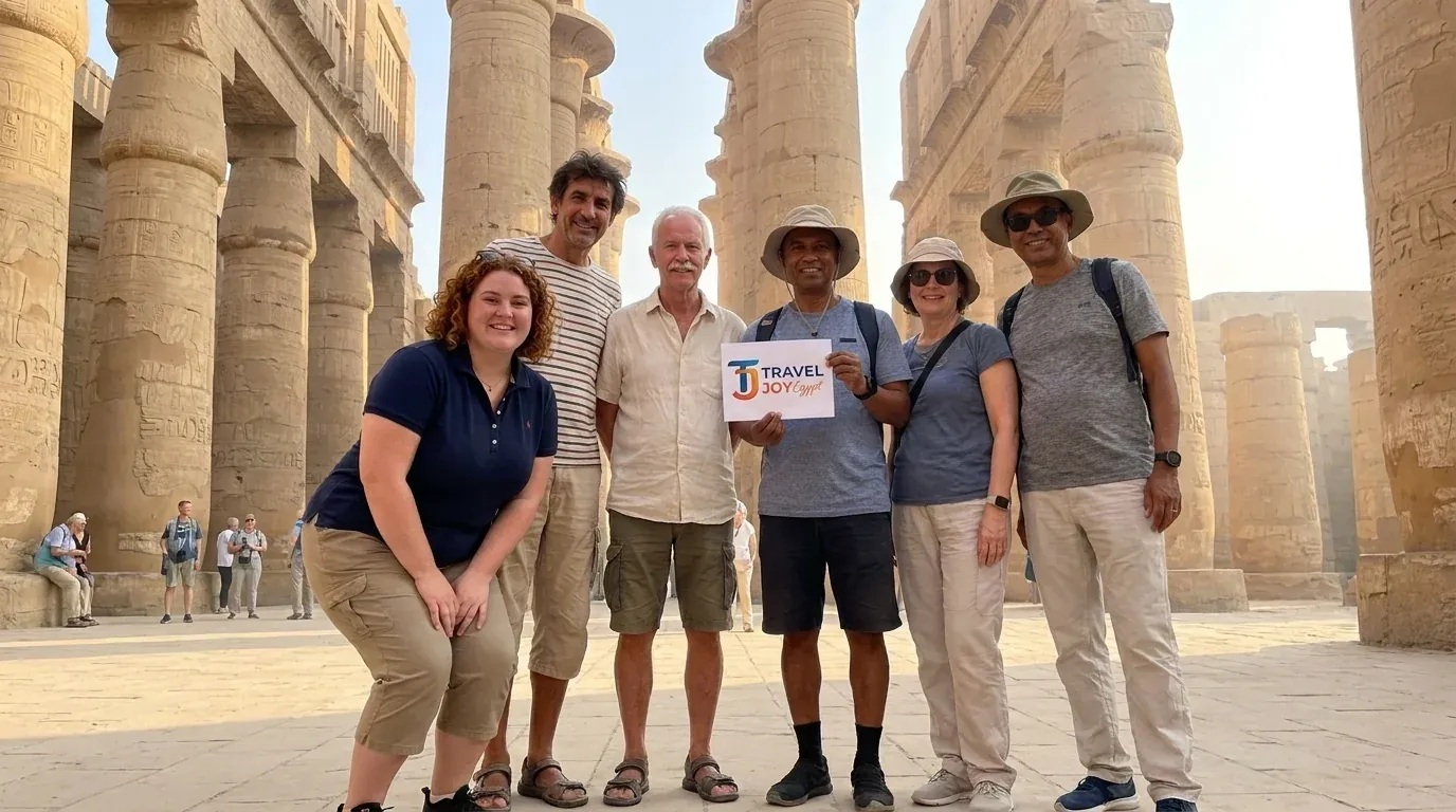Viajeros en Karnak Temple, Luxor – 15-Días Ultimate Egipto: Pirámides, Nilo y Mar Rojo