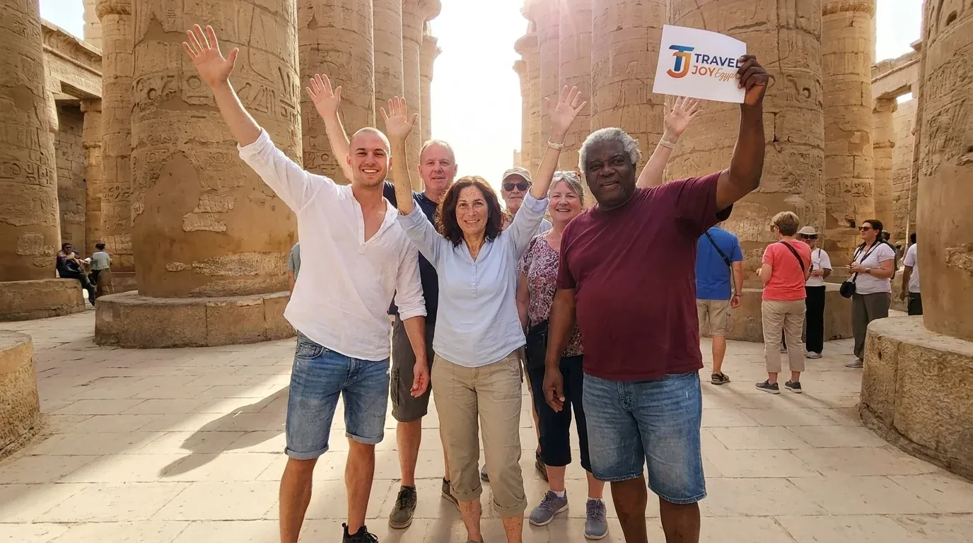 Viajantes em Karnak Temple, Luxor – Pacote turístico maravilhoso de 15 dias no Egito