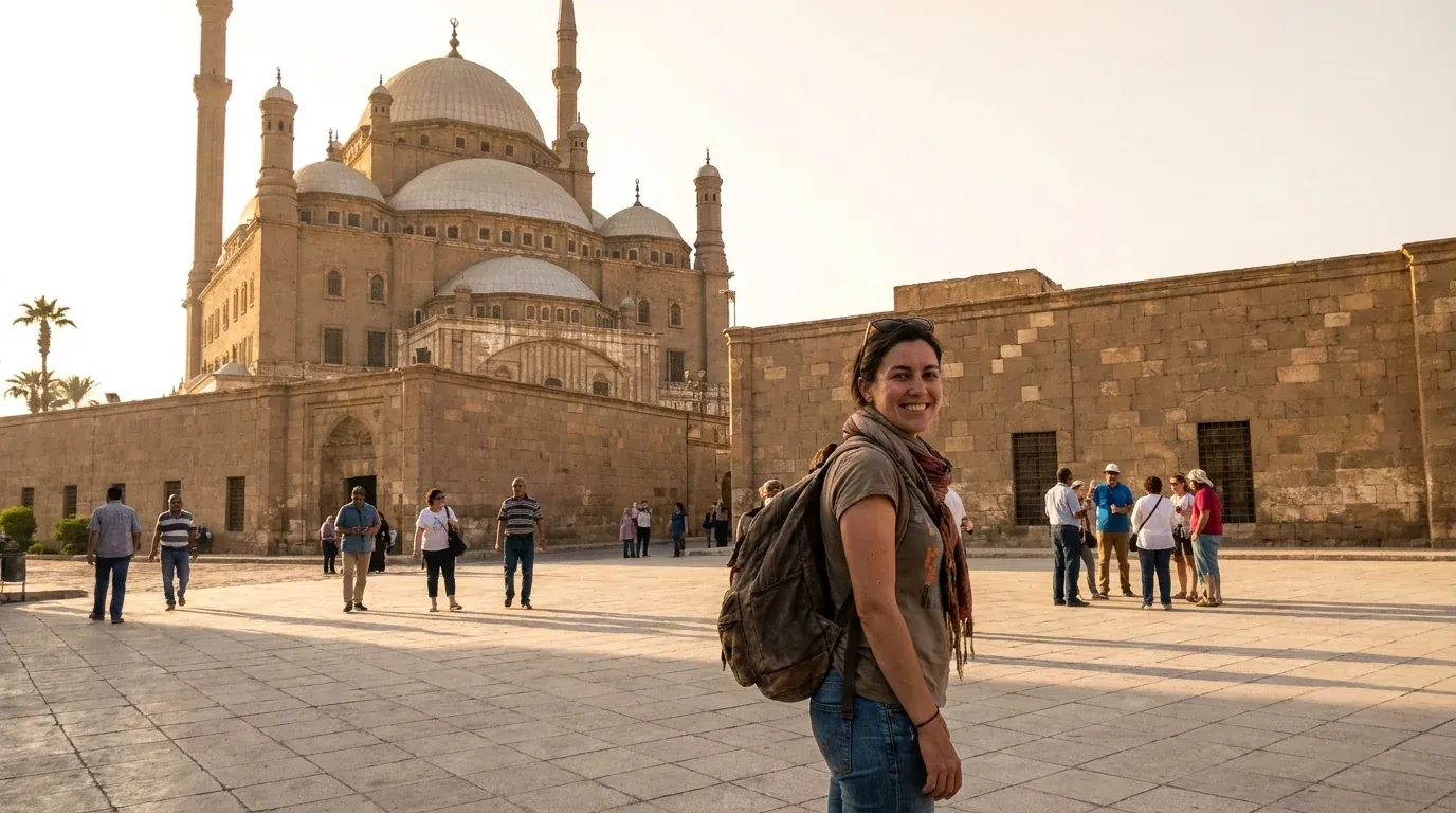 Viajantes em Citadel of Saladin and Muhammad Ali Mosque, Cairo – Pacote turístico maravilhoso de 15 dias no Egito