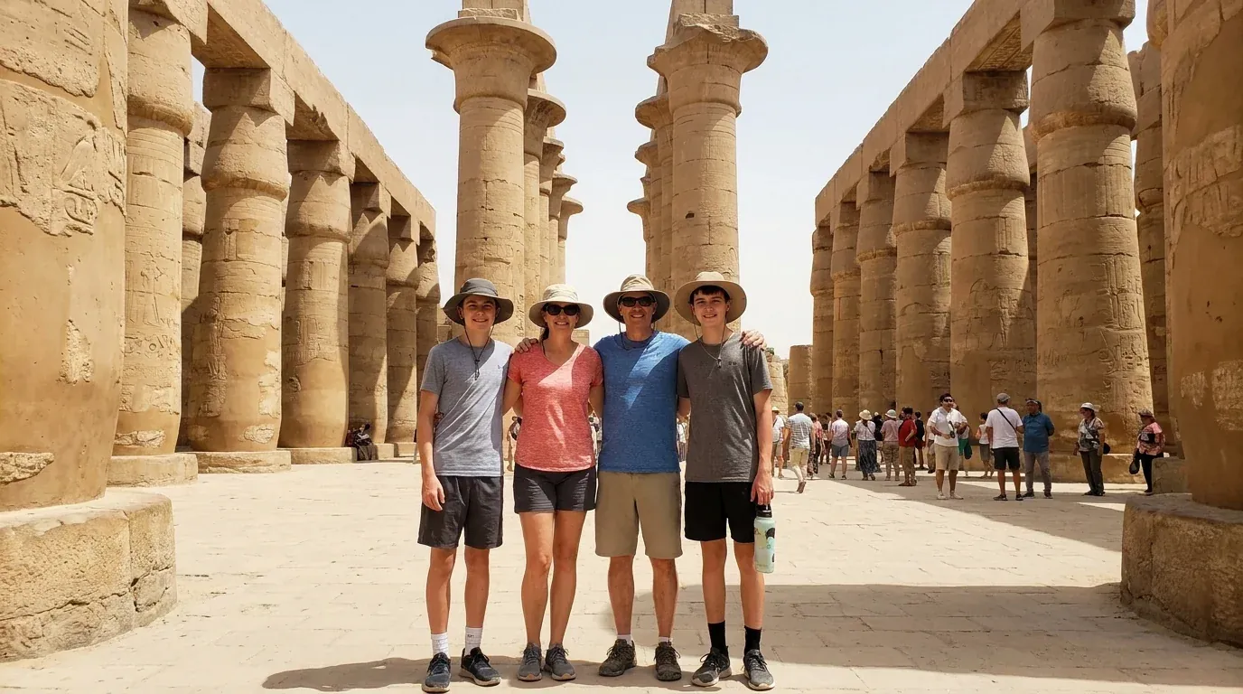 Reisende bei Karnak Temple, Luxor – 17-tägige Ägypten- und Türkei-Großtour