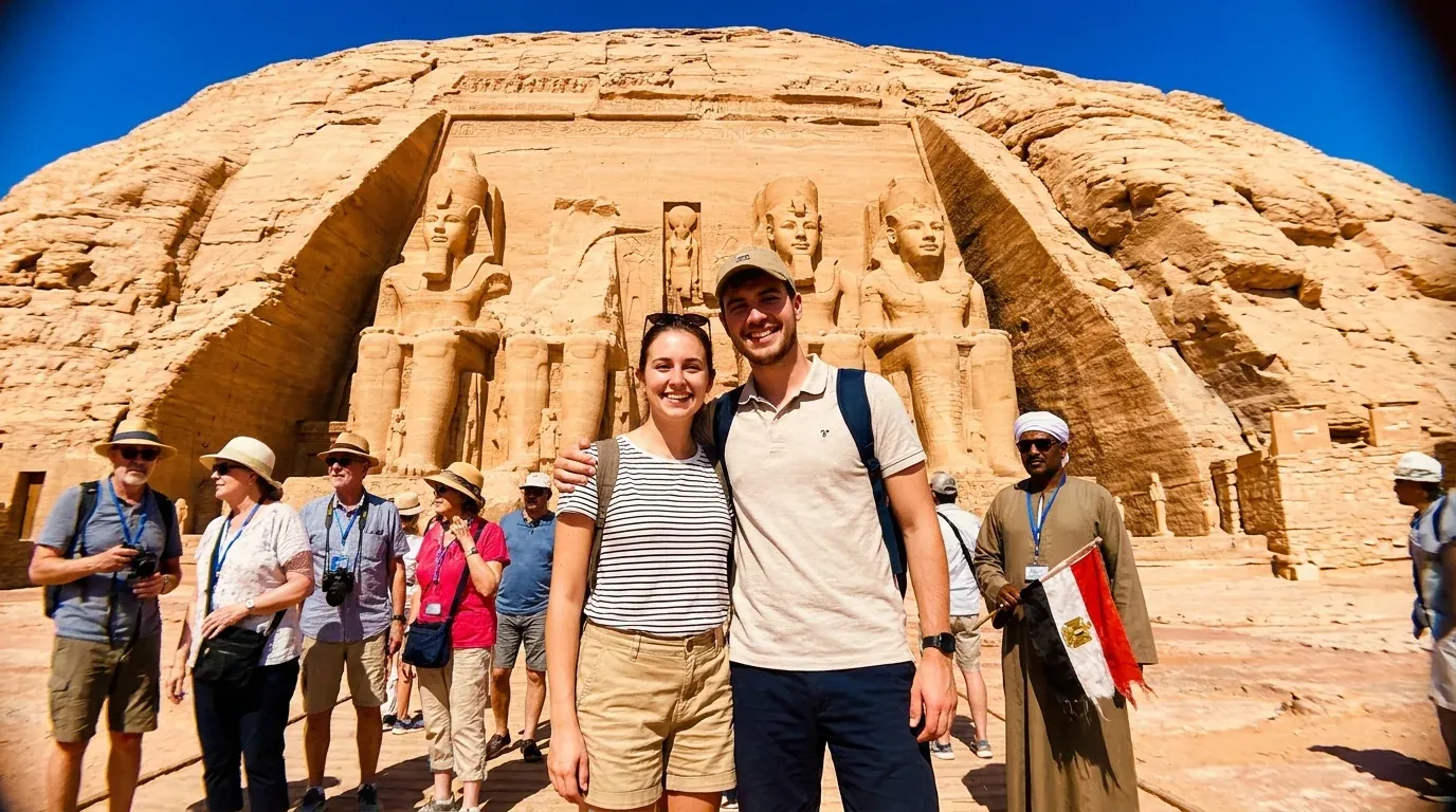Reisende bei Abu Simbel Temples, Aswan – 2 Tage Assuan, Abu Simble und Luxor ab Kairo