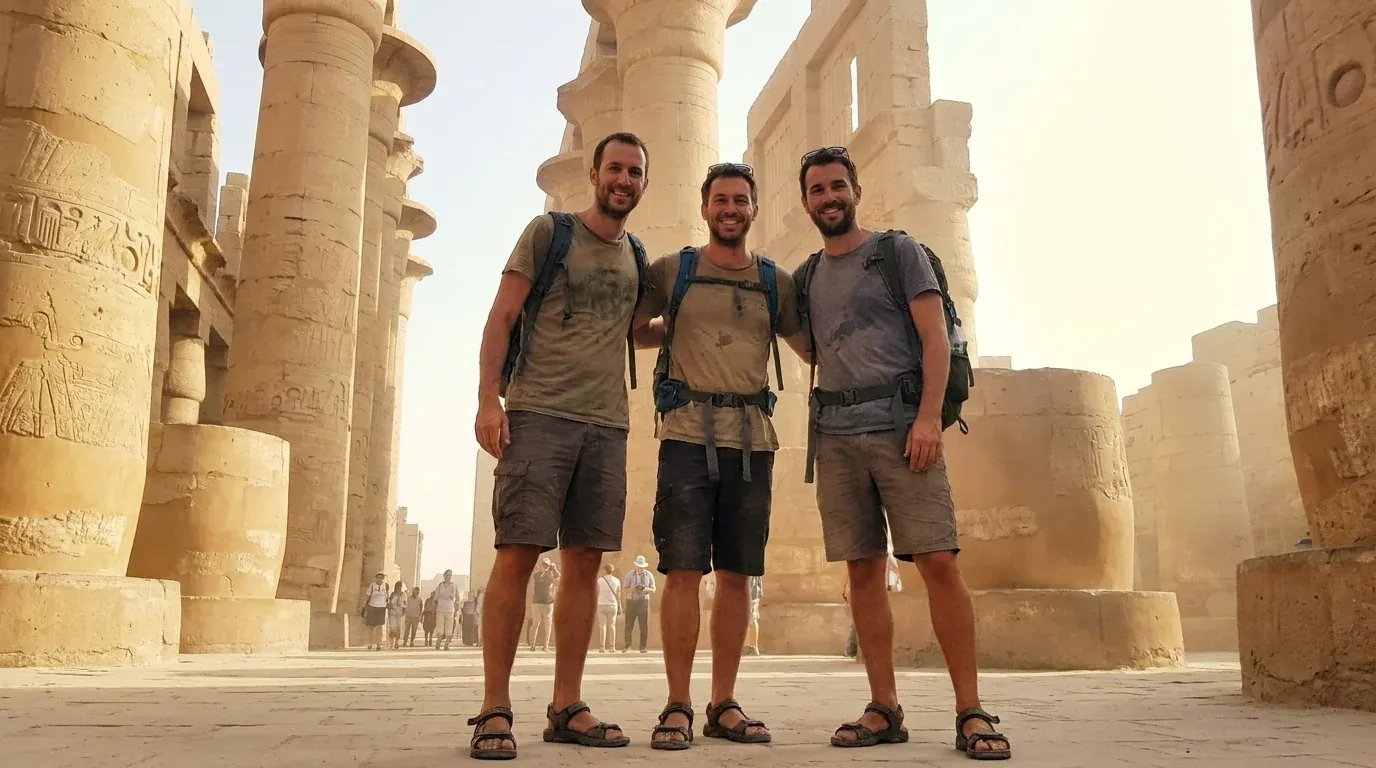 Reisende bei Karnak Temple, Luxor – 2 Tage Kairo und Luxor per Flug, Hin- und Rückflug