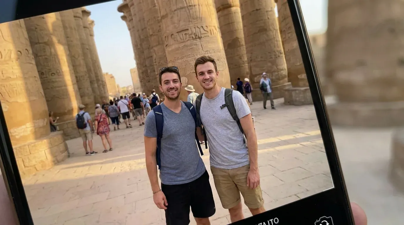 Cestovatelé u Karnak Temple, Luxor – 20denní Velký okruh Egyptem, Jordánskem a Tureckem