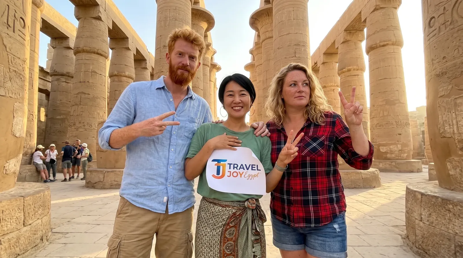 Reisende bei Karnak Temple, Luxor – 8-tägige Tour Kairo, Alexandria, Luxor, Assuan