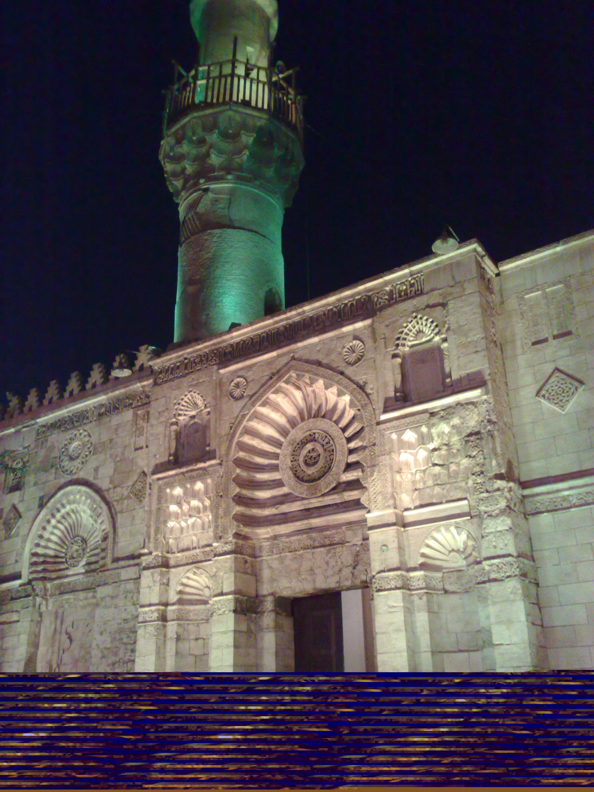 a mosque at night in al muizz street, Al-Muizz Street Cairo