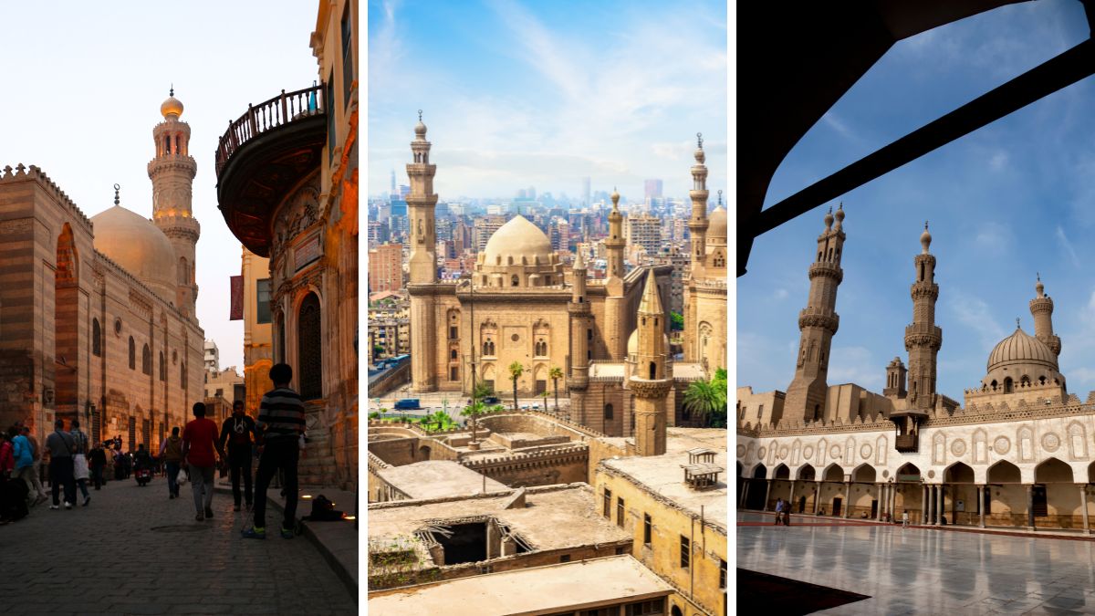 Islamic Egypt panoramic view with historical buildings