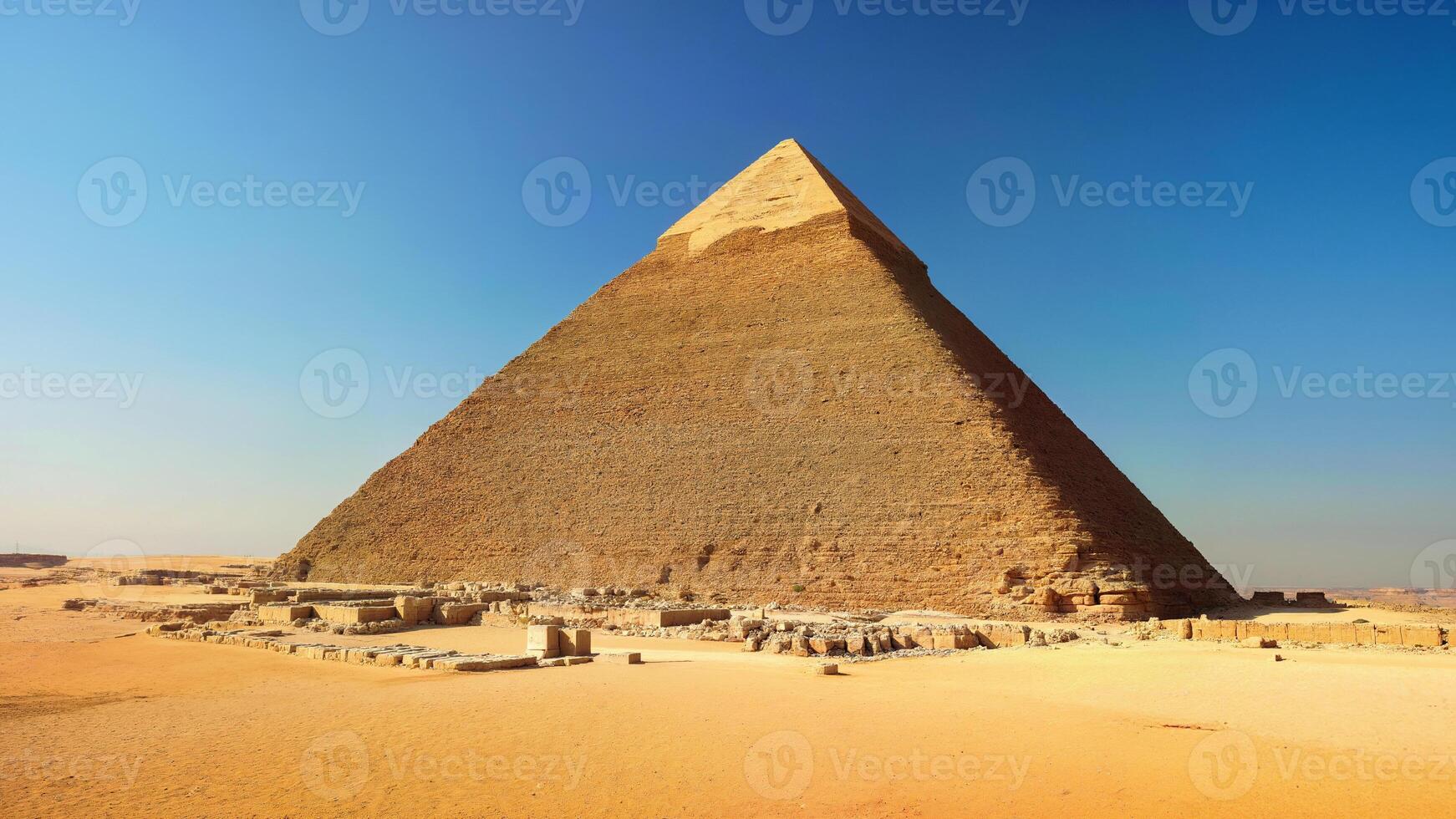 The Great Pyramid of Giza under a clear sky