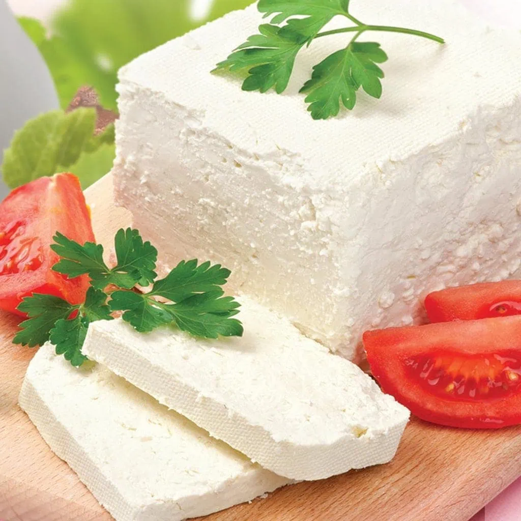 Block of white Domiati cheese