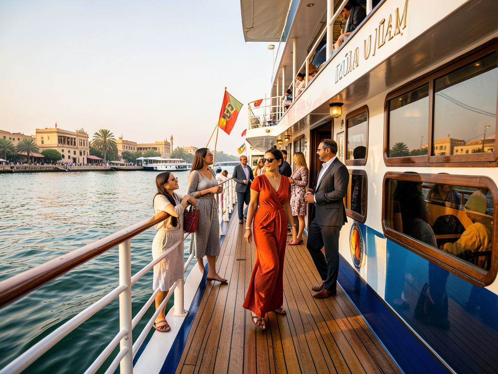 Travelers enjoying the deck of a Nile cruise ship