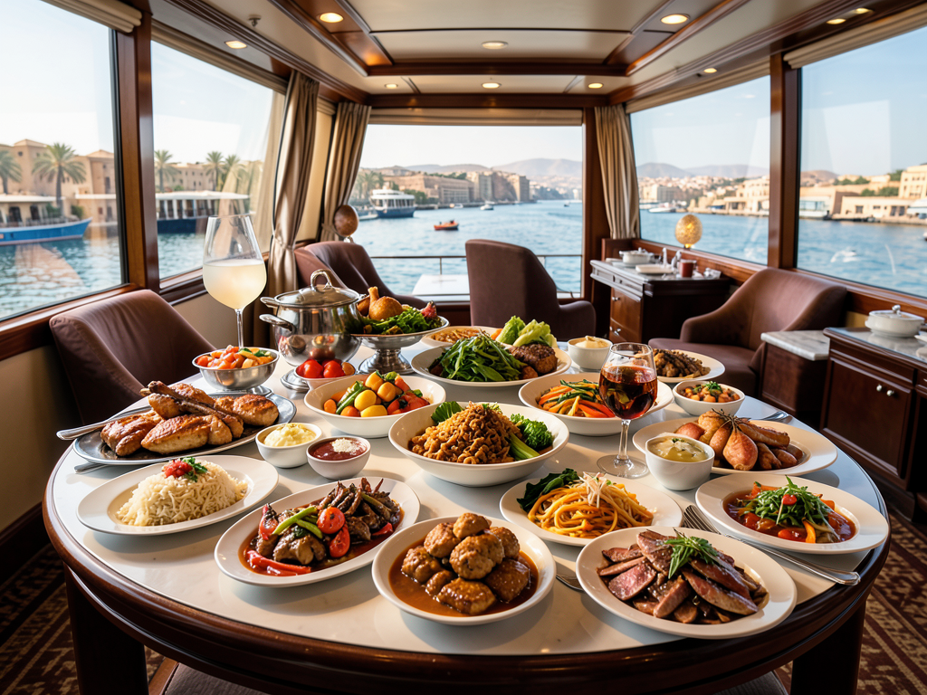 Delicious buffet spread on a Nile cruise