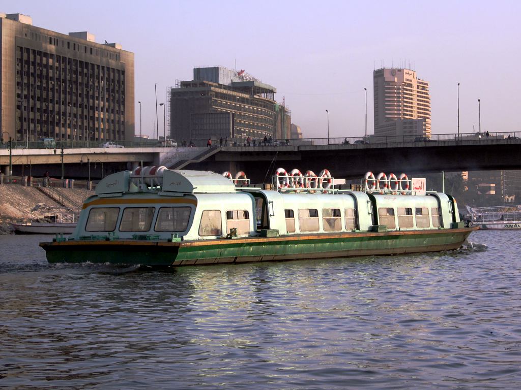 Scenic view of a Nile cruise sailing at sunset